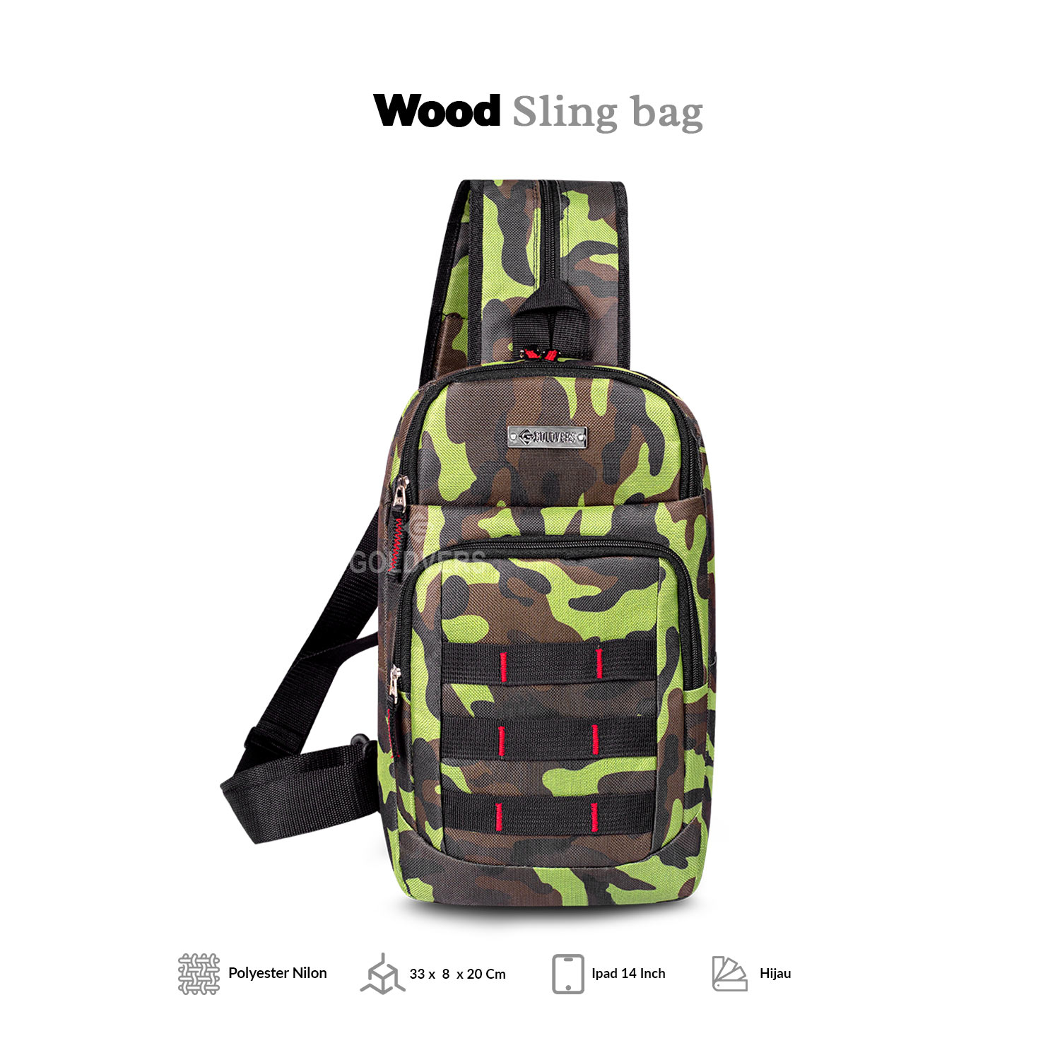 WOOD - Tas Selempang Pria Daily Kasual Formal Tas Slingbag