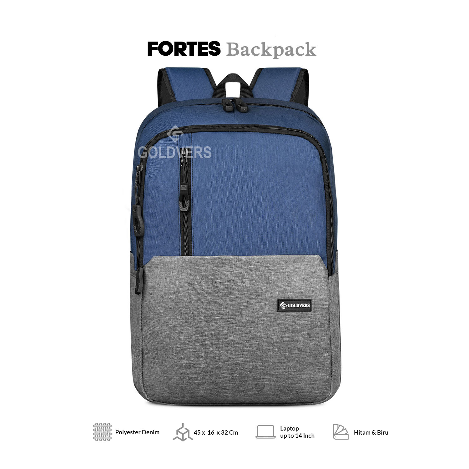 FORTES - Tas Ransel Tas Punggung Backpack Up to 14 inch Tas Ransel Pria Tas Ransel Laptop FREE RAINCOVER TAS